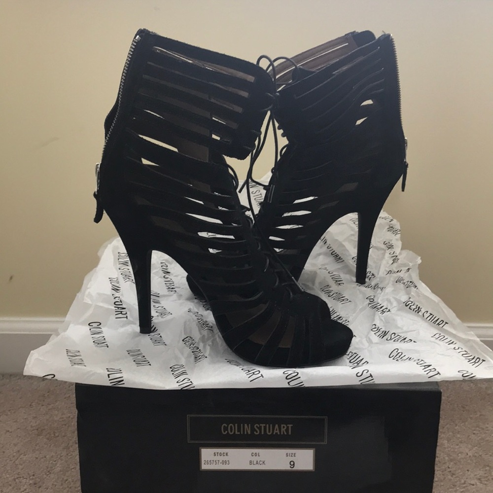 Colin Stuart leather laceup heels